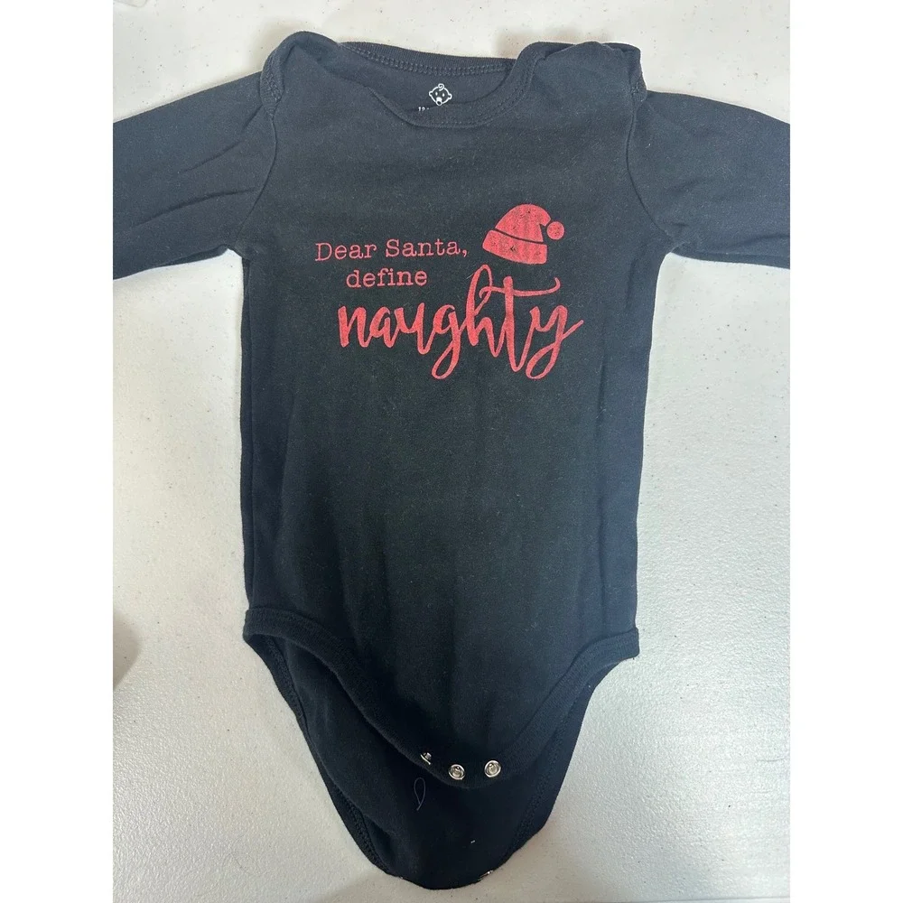 Baby Bodysuits Lot of 3 12-18M Christmas/Plaid/Vegetable